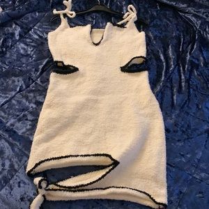 Fuzzy cut out dress
